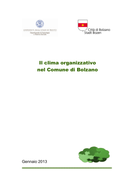 Il clima organizzativo nel Comune di Bolzano