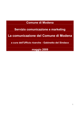 La comunicazione del Comune di Modena