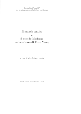 Il mondo Antico e il mondo Moderno nella cultura