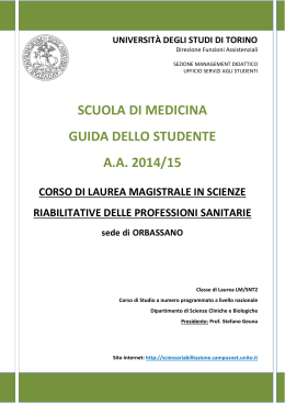 corso di laurea magistrale in scienze riabilitative delle professioni