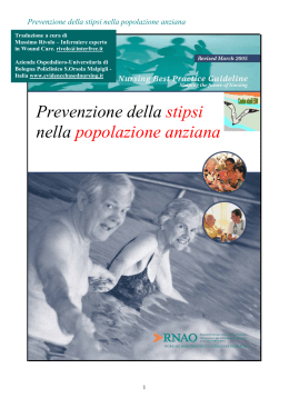 Prevenzione della stipsi nella popolazione anziana