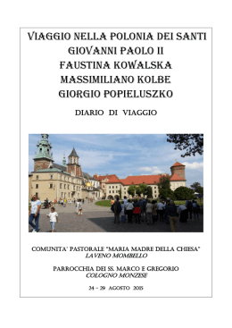 Scarica il diario del Pellegrinaggio