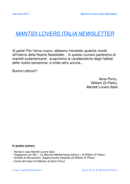Newsletter gennaio 2014 - Mantidi Lovers Italia Gallery