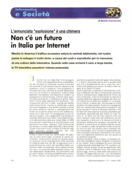 Non c`è un futuro in Italia per Internet