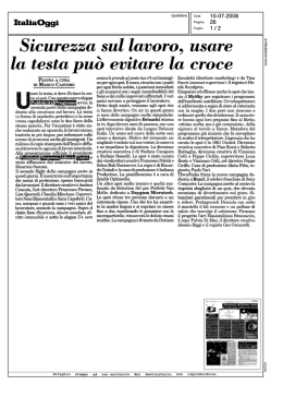 Italia Oggi - Fondazione Pubblicit&agrave; Progresso