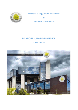 relazione performance 2014 - Portale della Performance
