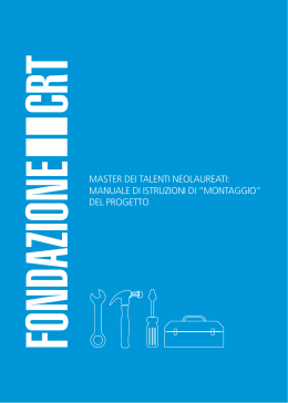 MASTER DEI TALENTI NEOLAUREATI: MANUALE DI ISTRUZIONI