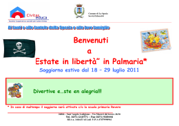 Benvenuti a “Estate in libertà” in Palmaria*