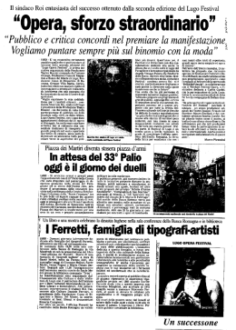 Opera, orzo straordinario - Rassegna Stampa