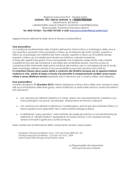Aggiornamento dell`esame delle urine: le fasi pre e postanalitica [pdf