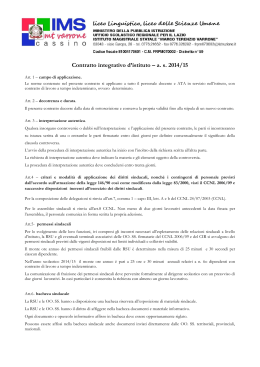 Contratto integrativo d`istituto – as 2014/15