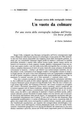 Un vuoto da colmare