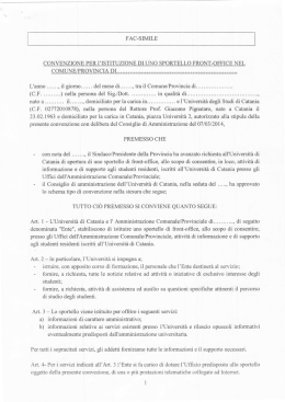 FAC-SIMILE CONVENZIONE PER l`ISTITUZIONE DI UNO