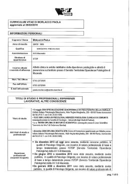 CURRICULUM VITAE DI MORLACCO PAOLA aggiornato al