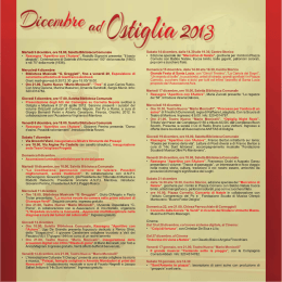 Marted&igrave; 3 dicembre, ore 18.00, Saletla Biblioteca Comunale