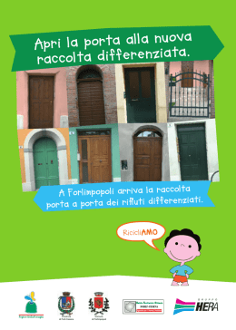 Il pieghevole per le scuole sul `Porta a porta`