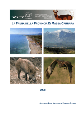 la fauna della provincia di massa carrara 2008