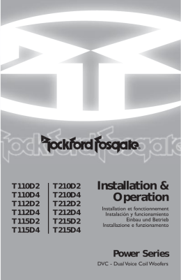 Installation & Operation