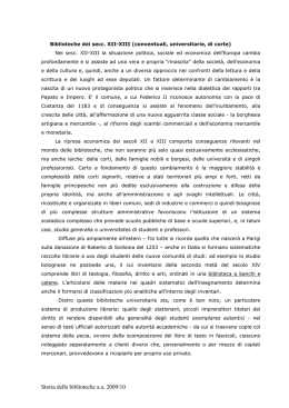 Storia delle biblioteche aa 2009/10