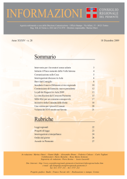 informazioni - Consiglio regionale del Piemonte