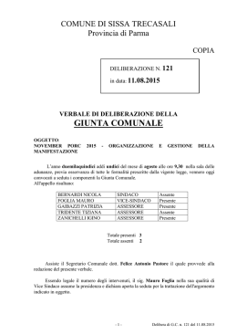 G.C. 121/2015 - Comune di Sissa Trecasali