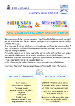 cosa mangiano i bambini dell`asilo nido?