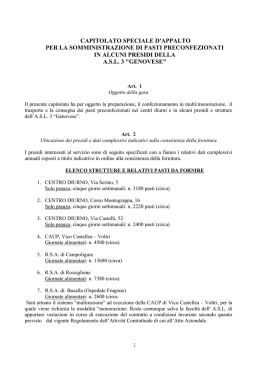 capitolato speciale d`oneri per la somministrazione