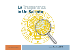 Opuscolo -La trasparenza in Unisalento- - dic. 2012