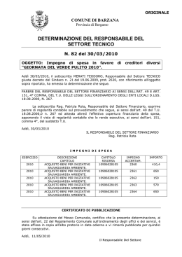 determinazione del responsabile del settore tecnico