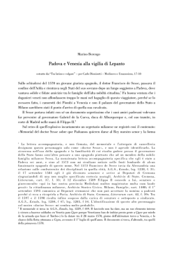 Padova e Venezia alla vigilia di Lepanto