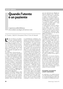 Quando l`utente &egrave; un paziente