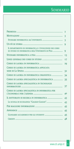 Sommario - Universit&agrave; di Pisa