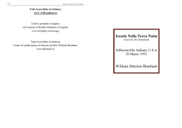 Israele Nella Terra Natia William Marrion Branham