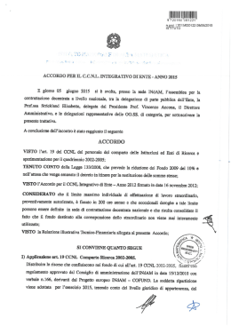 Contratto Integrativo e Relazione Tecnico-Finanziaria 2015