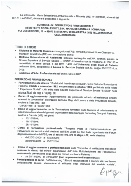 Curriculum Vitae - Comune di Santo Stefano di Camastra