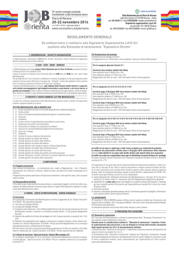 20-22 novembre 2014 REGOLAMENTO GENERALE