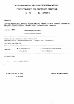 n&deg; 17 del 15/1/2015 - Azienda Ospedaliero