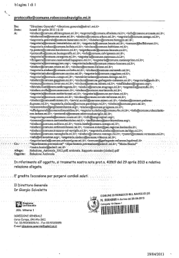 Page 1 _ Oggetto: _ _ blagina l di 1 protocollo@comune
