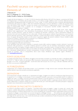 Pacchetti vacanza con organizzazione tecnica di 5 Elements srl