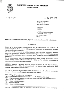 ordinanza del Sindaco n. 9/2011
