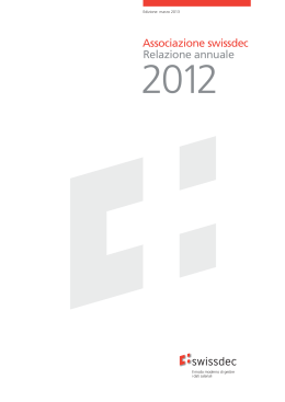 Associazione swissdec - Relazione annuale 2012