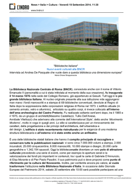 Nuovi eventi culturali alla BNCR