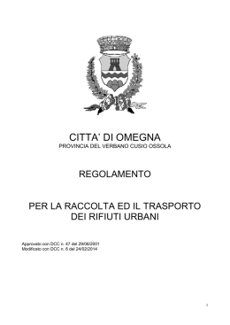 Regolamento Rifiuti Urbani