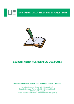 Scarica il file in pdf - Universit&agrave; della Terza Et&agrave;