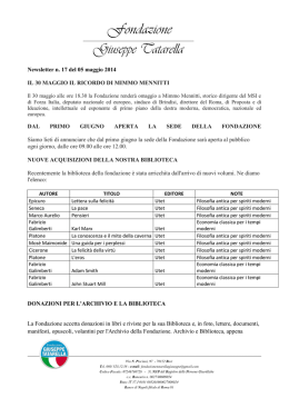 Newsletter n. 17 del 05 maggio 2014 IL 30 MAGGIO IL RICORDO DI