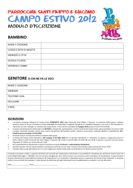 campo estivo 2012 - Parrocchia Santi Filippo e Giacomo