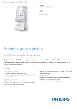Product Leaflet: Lettore MP4 Azure da 4 GB* con