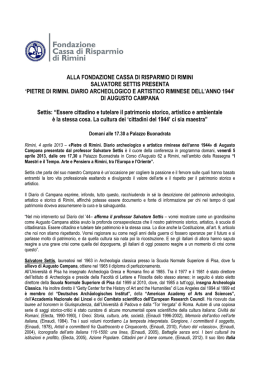 scarica il comunicato stampa - Fondazione Cassa di Risparmio di