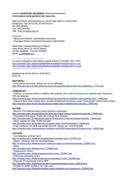 INVESTIRE INFORMATI ================ Informazione