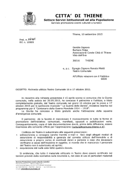 Atto di concessione Prot. n. 26361 del 10.09.2015